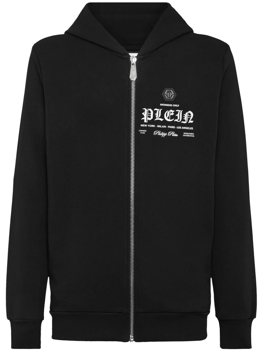 logo-print zipped hoodie - 1