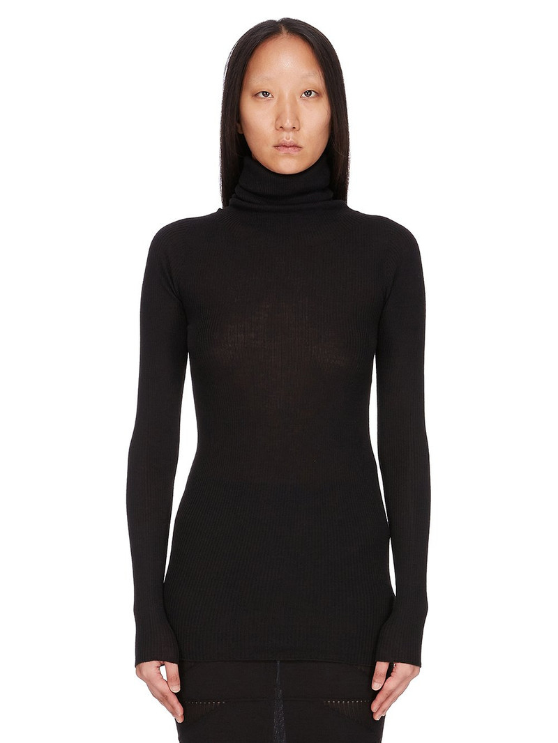 ribbed turtleneck top - 1