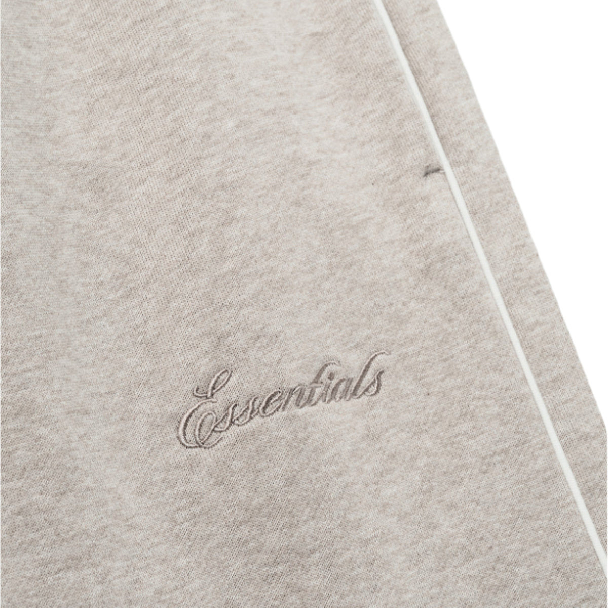 RELAXED FLEECE SWEATPANTS WITH PIPING (HEATHER STONE/CLOUD WHITE) - 13