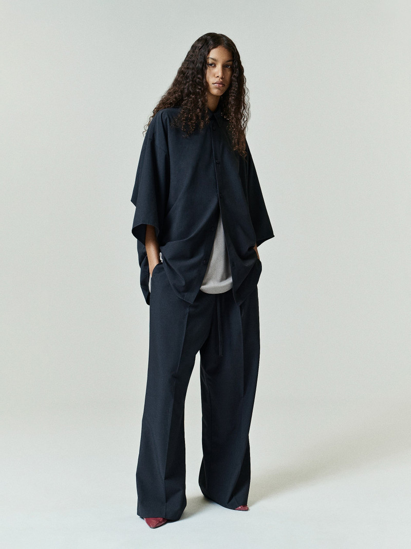 Silk Blend 3/4 Sleeve Button Up Shirt 1