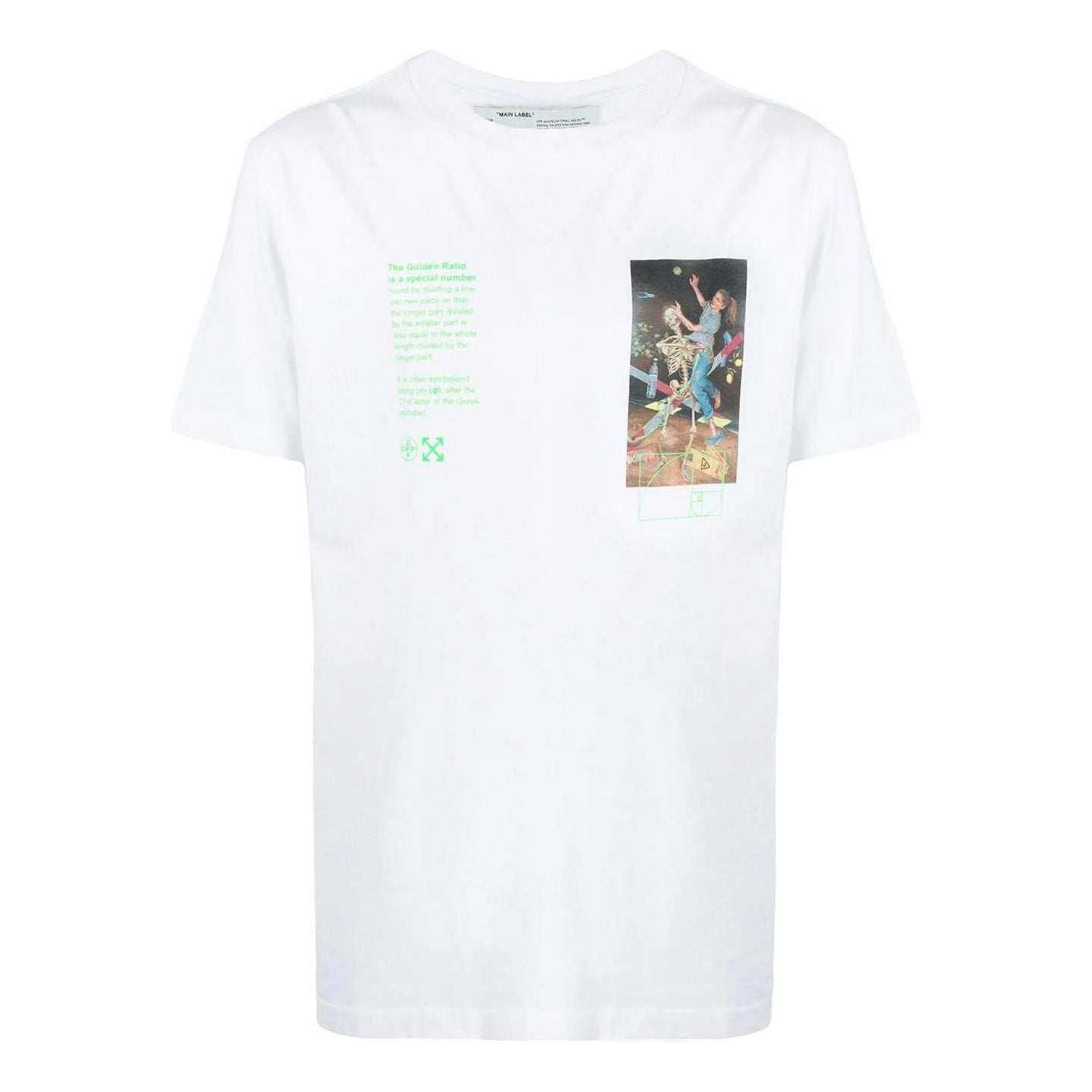 Men's Off-White FW22 Alphabet Character Printing Round Neck Short Sleeve White T-Shirt OMAA027R20185 - 1