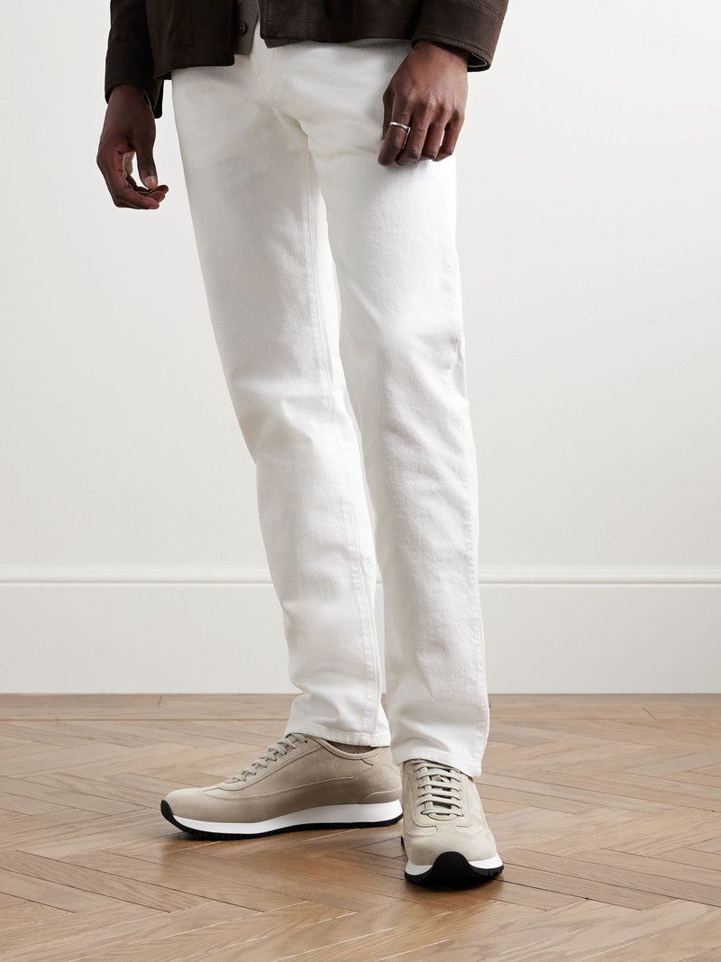 John Lobb Foundry II Suede Sneakers Beige outlook