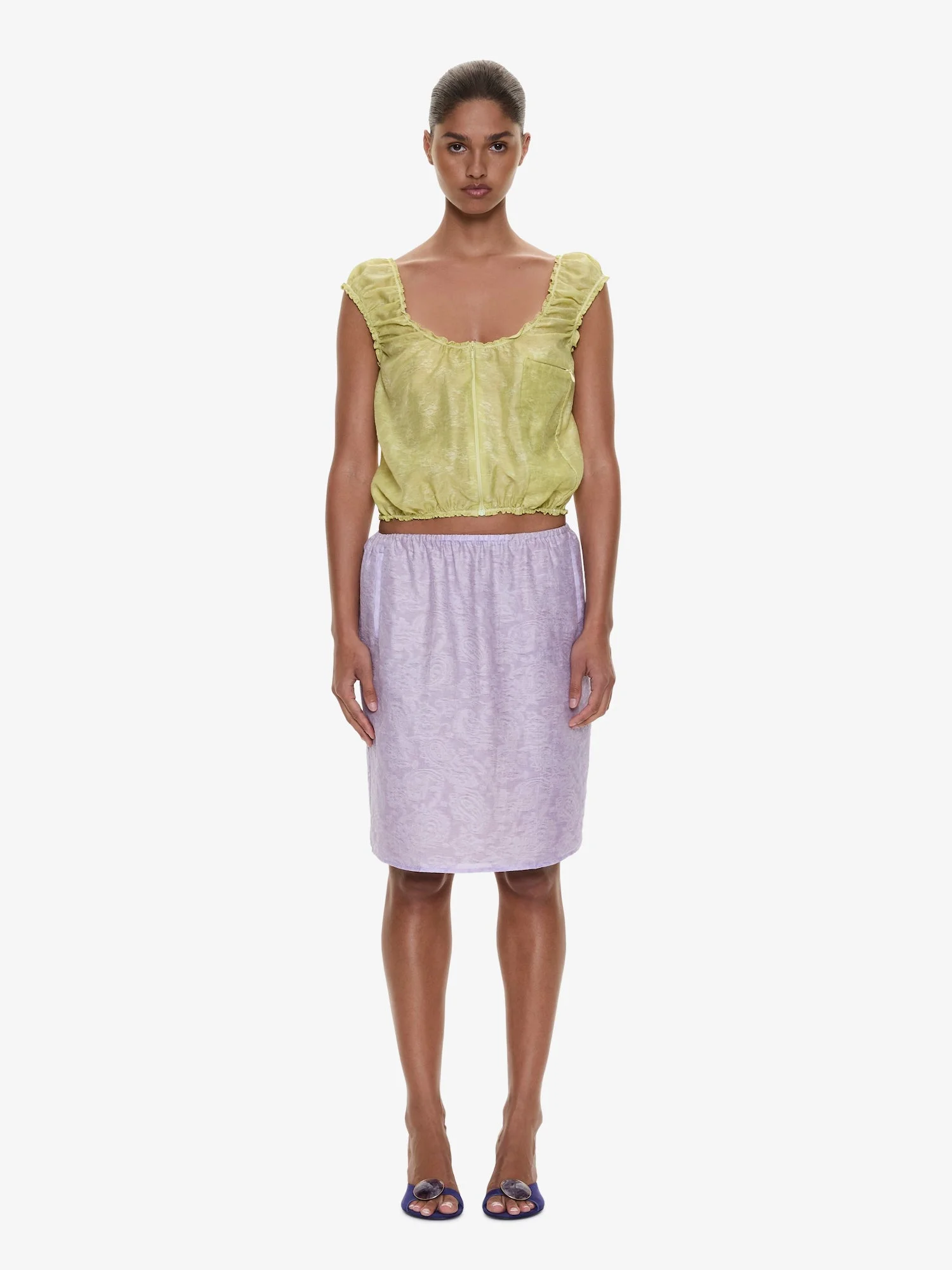 Light Leak Jacquard Slip Skirt - 1