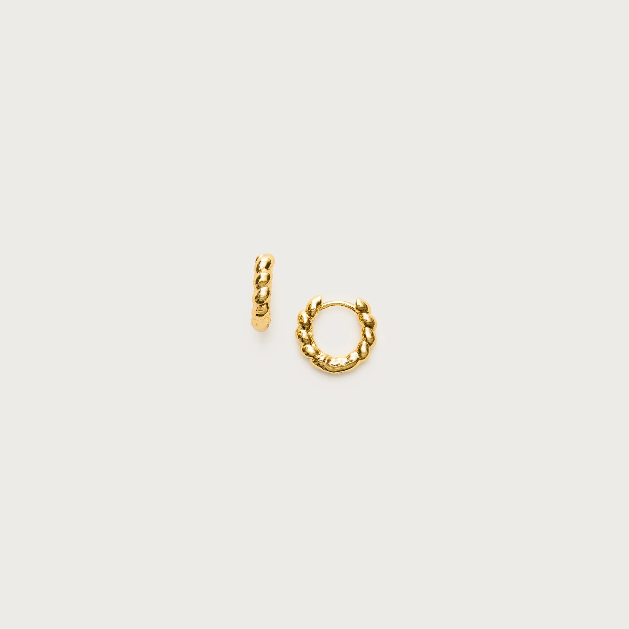 Mini metallic twist huggie earrings - 1