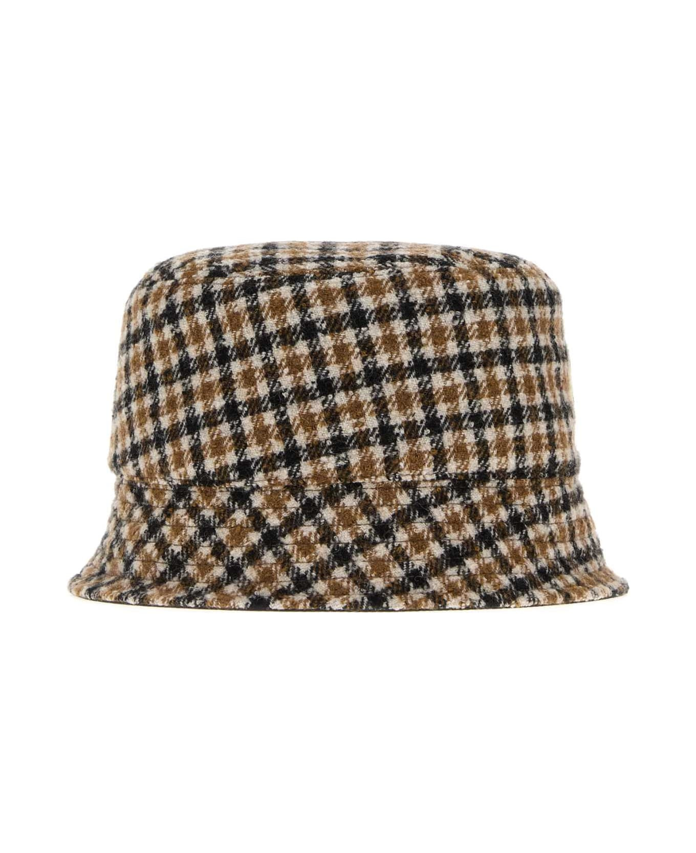 Embroidered Wool Blend Reversible Bucket Hat - 2