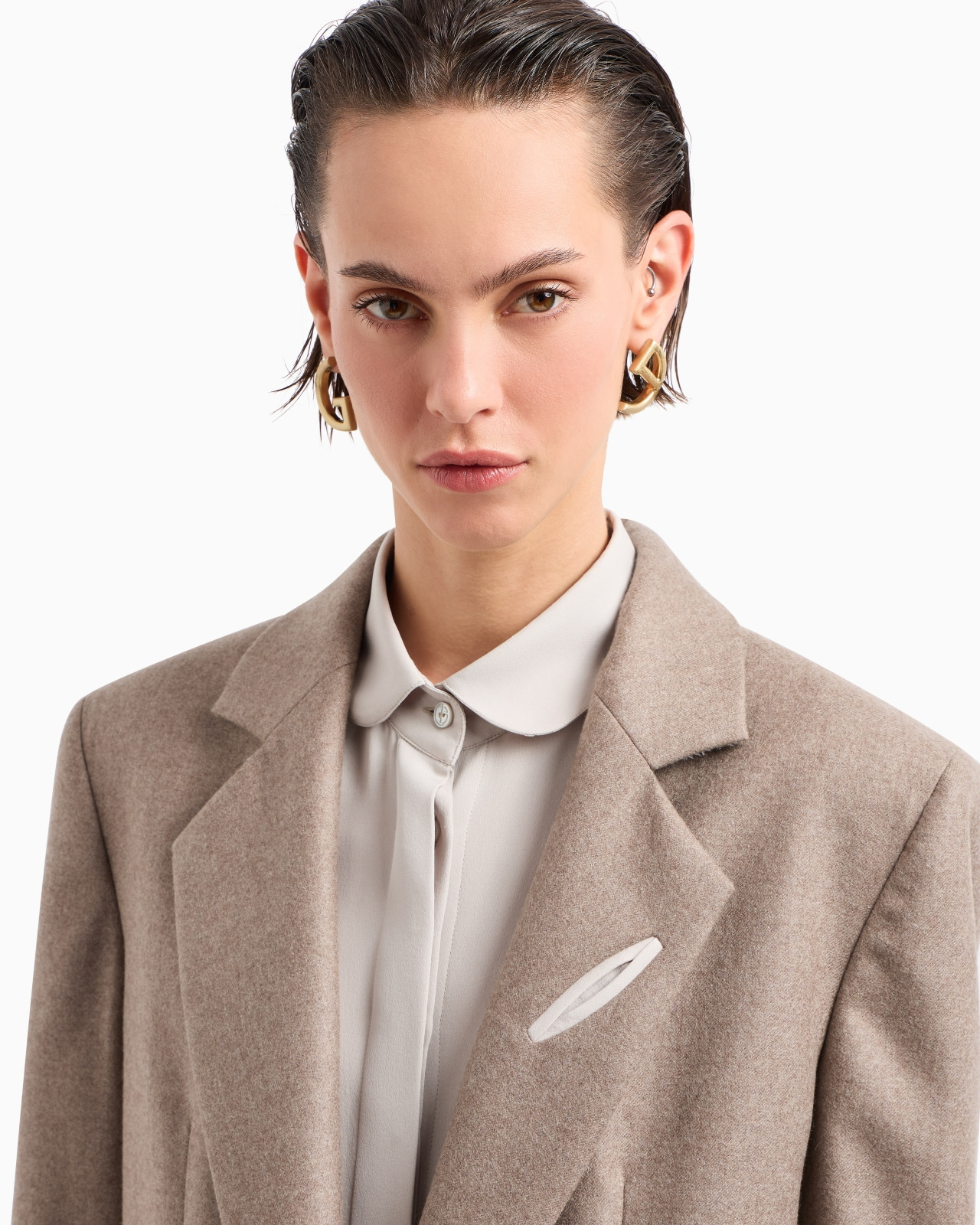 Single-breasted jacket in cashmere flannel - 5