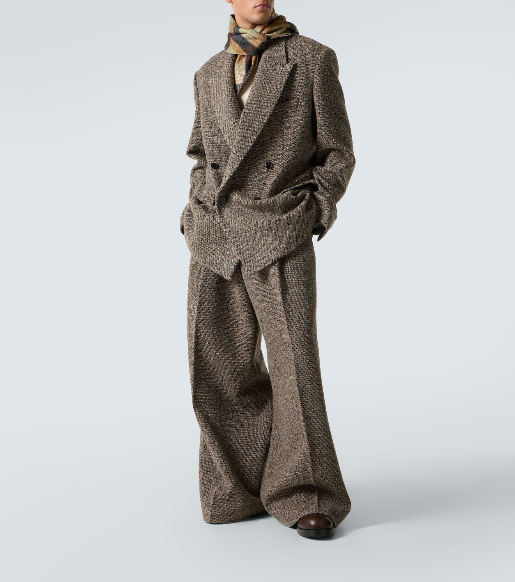 Oversized wool-blend tweed blazer - 2