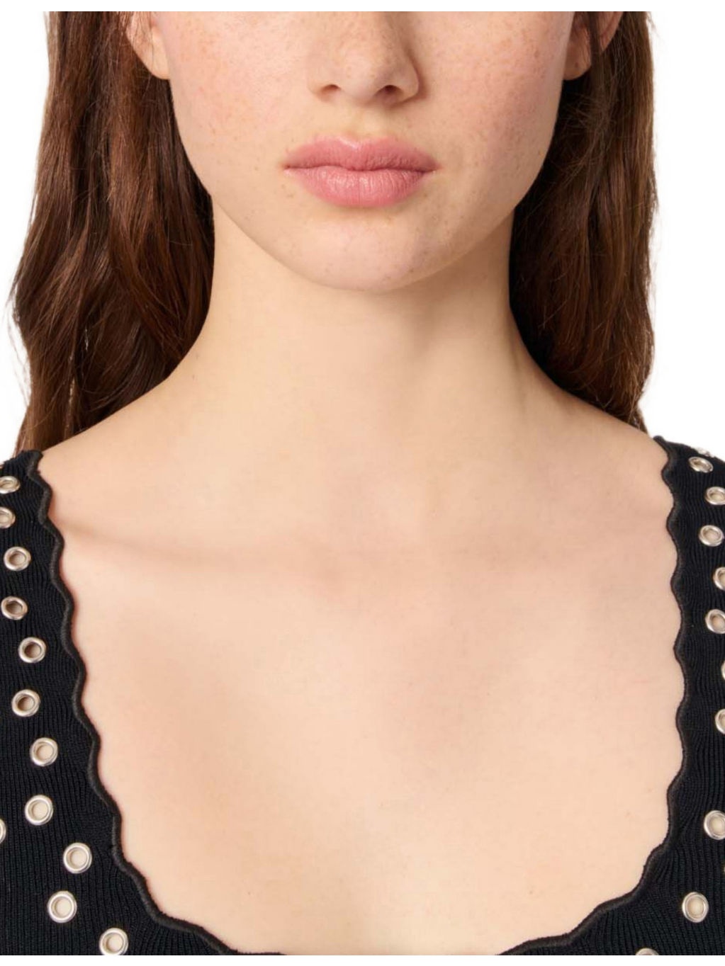 Eyelet-Embellished Scalloped-Trim Stretch-Woven Mini Dress - 6