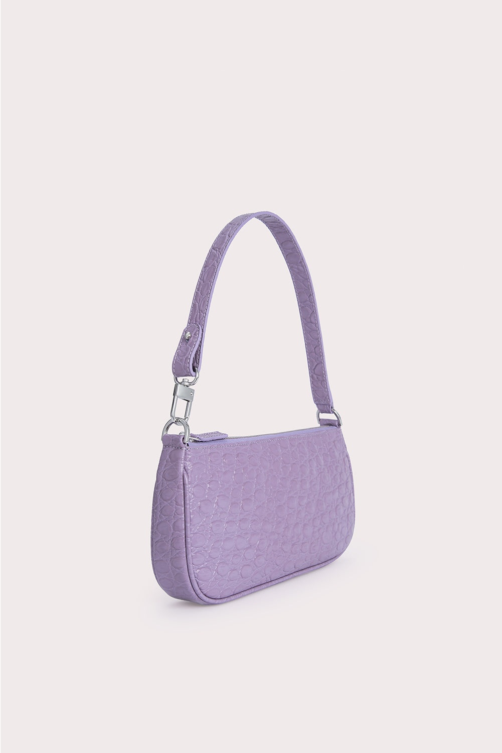 BY FAR Rachel Purple Haze Circular Croco Embossed Leather