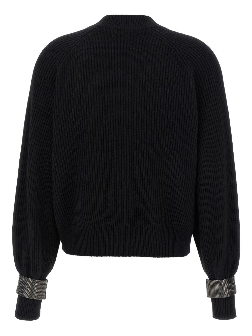 ribbed jewel-cuff cardigan - 2