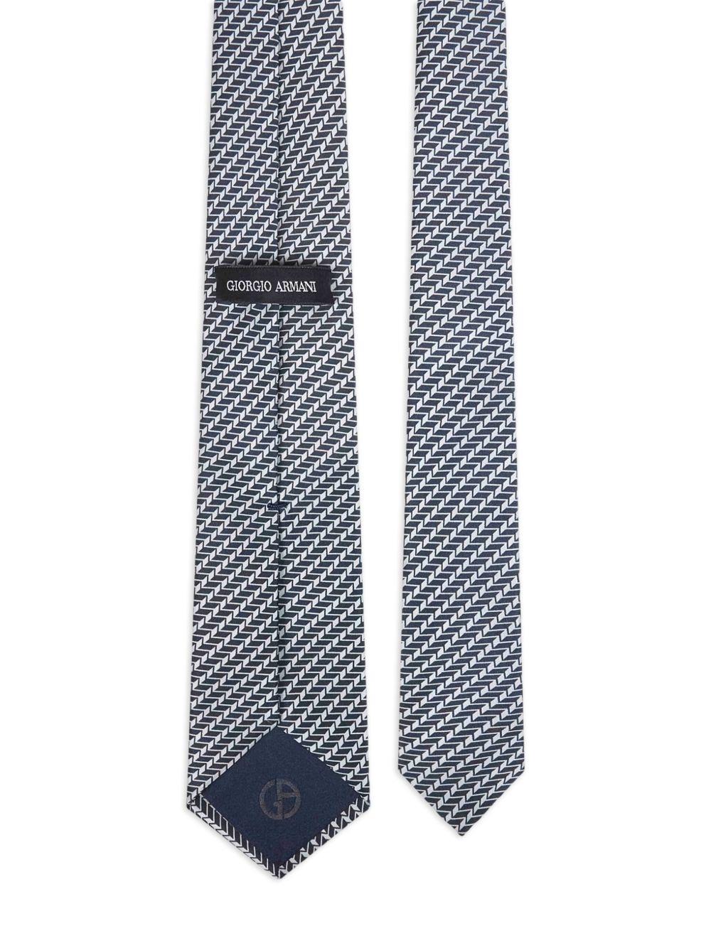 jacquard geometric silk tie - 2
