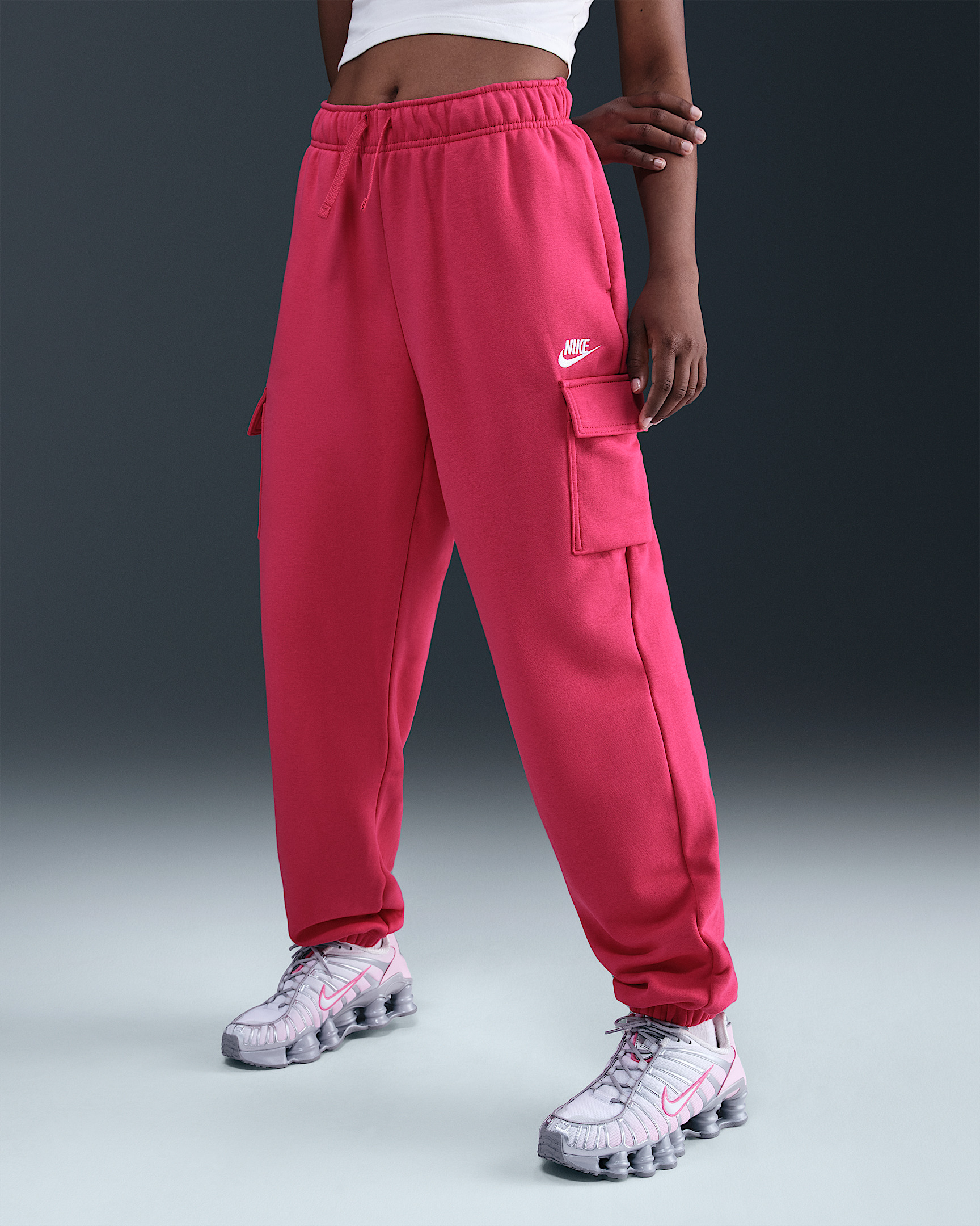 Nike Sportswear Club Fleece Women's Mid-Rise Oversized Cargo Sweatpants - 2