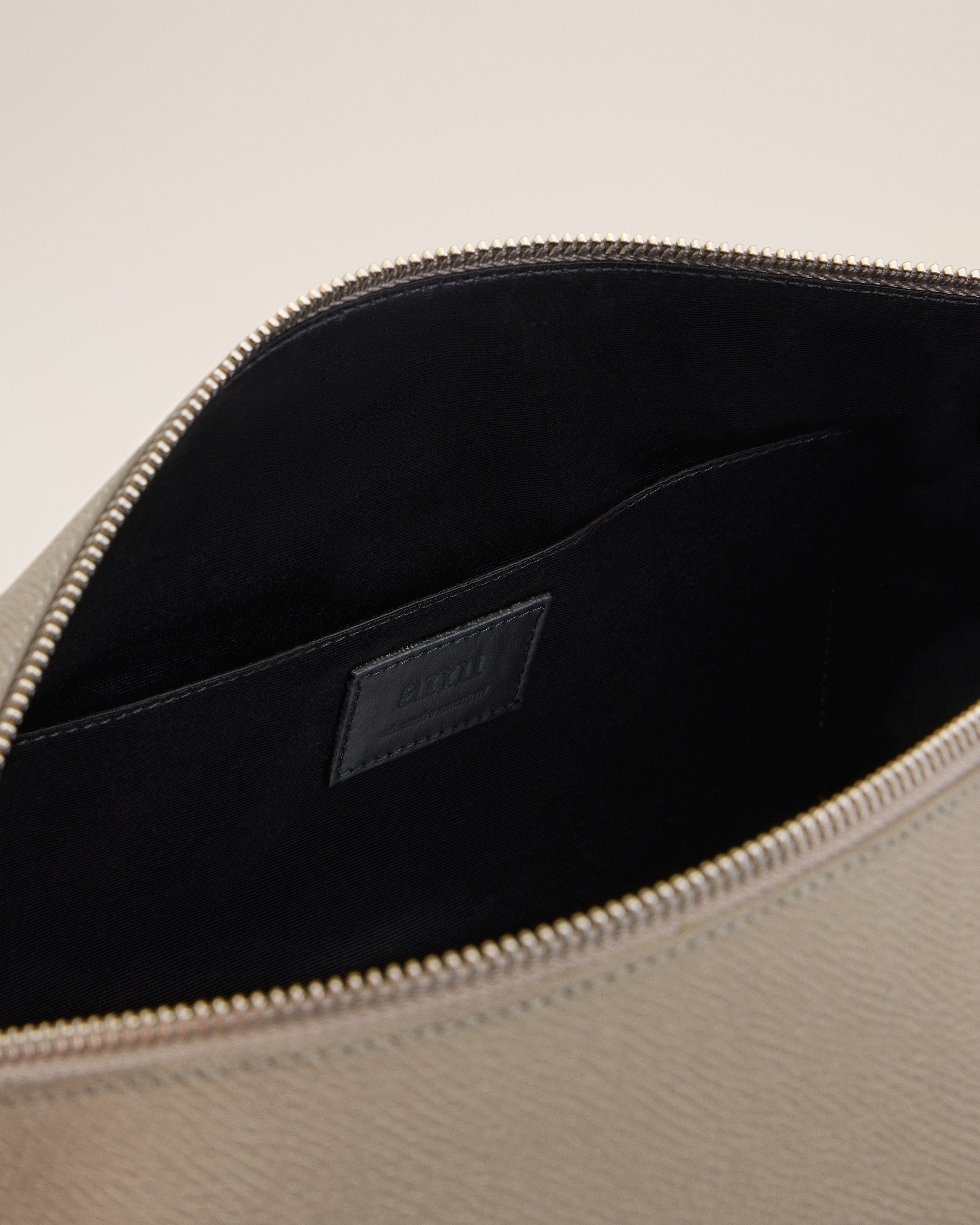 GREY LEATHER PARIS PARIS TOILETRY POUCH - 5