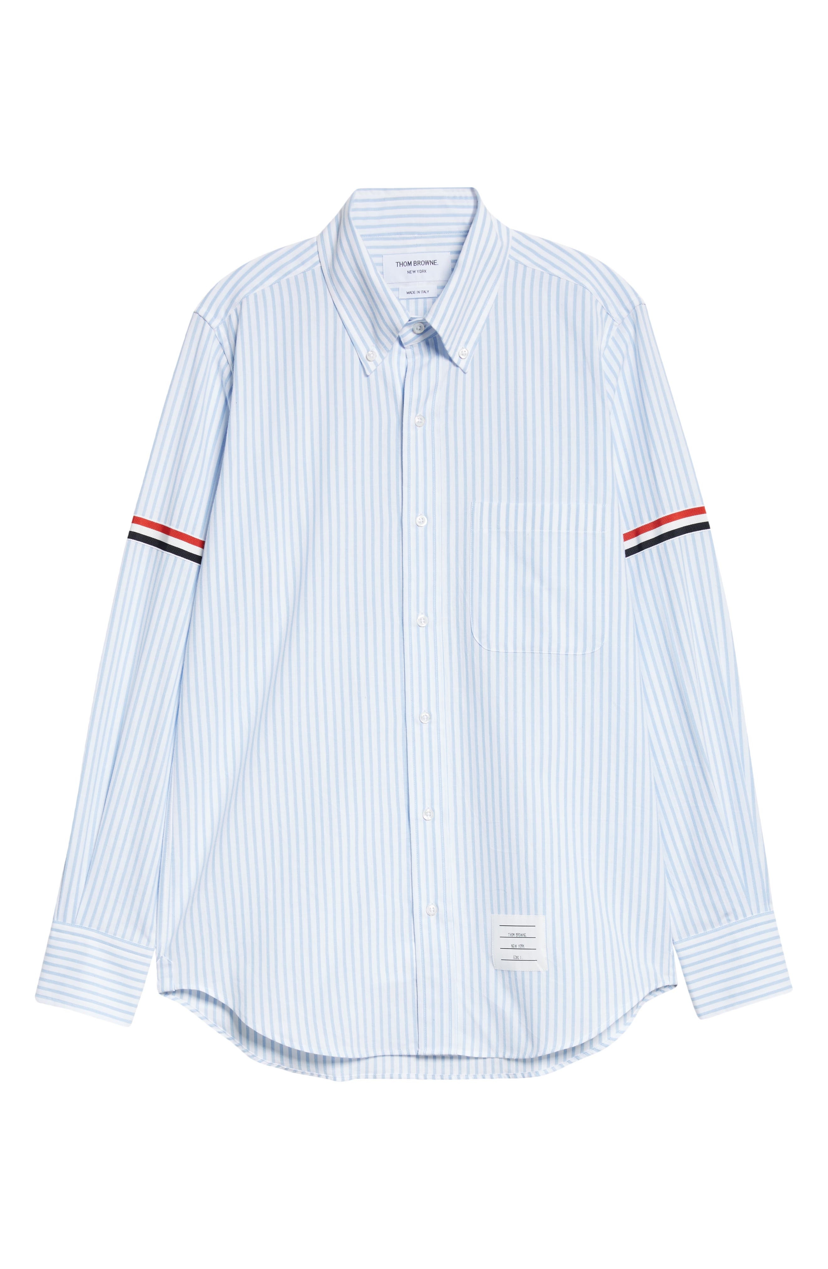 Thom Browne Armband Stripe Cotton Button-Down Shirt in Light Blue at Nordstrom - 5