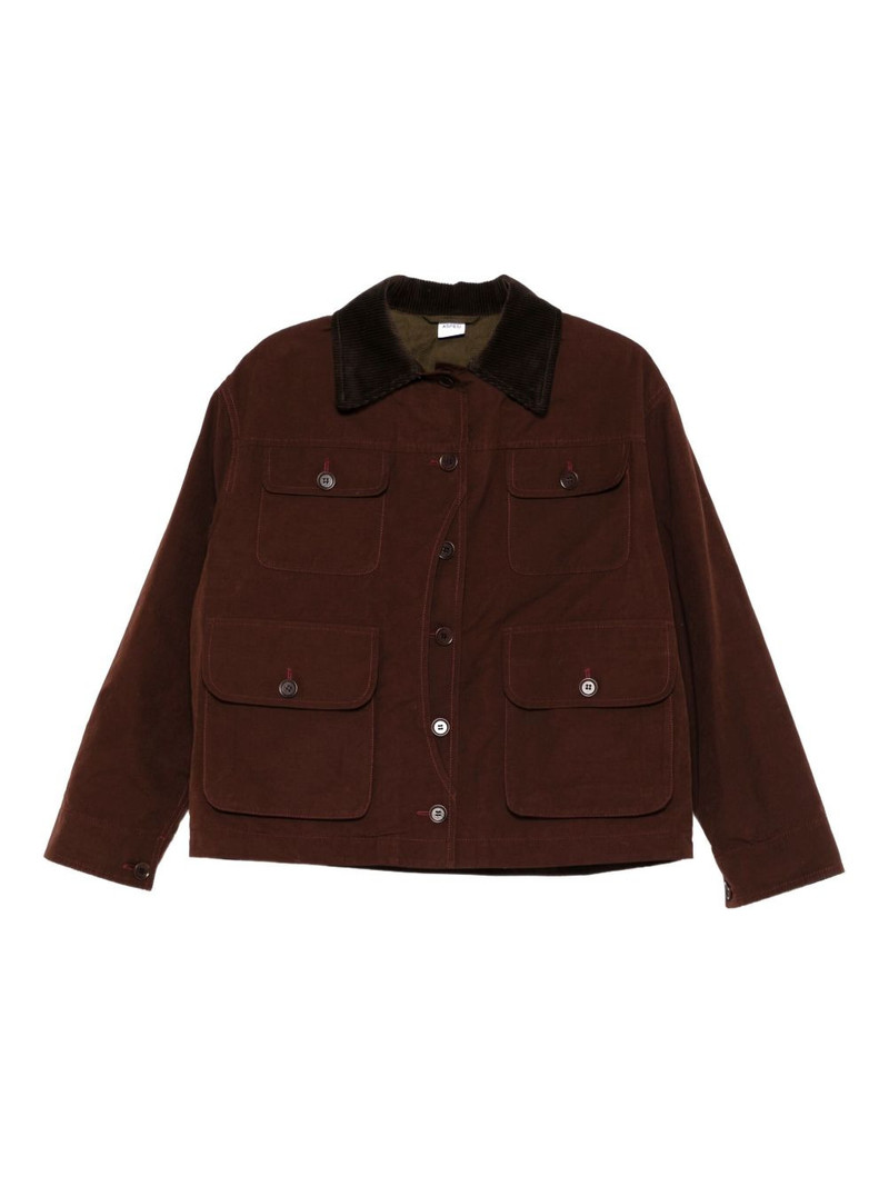 corduroy-collar buttoned jacket 1