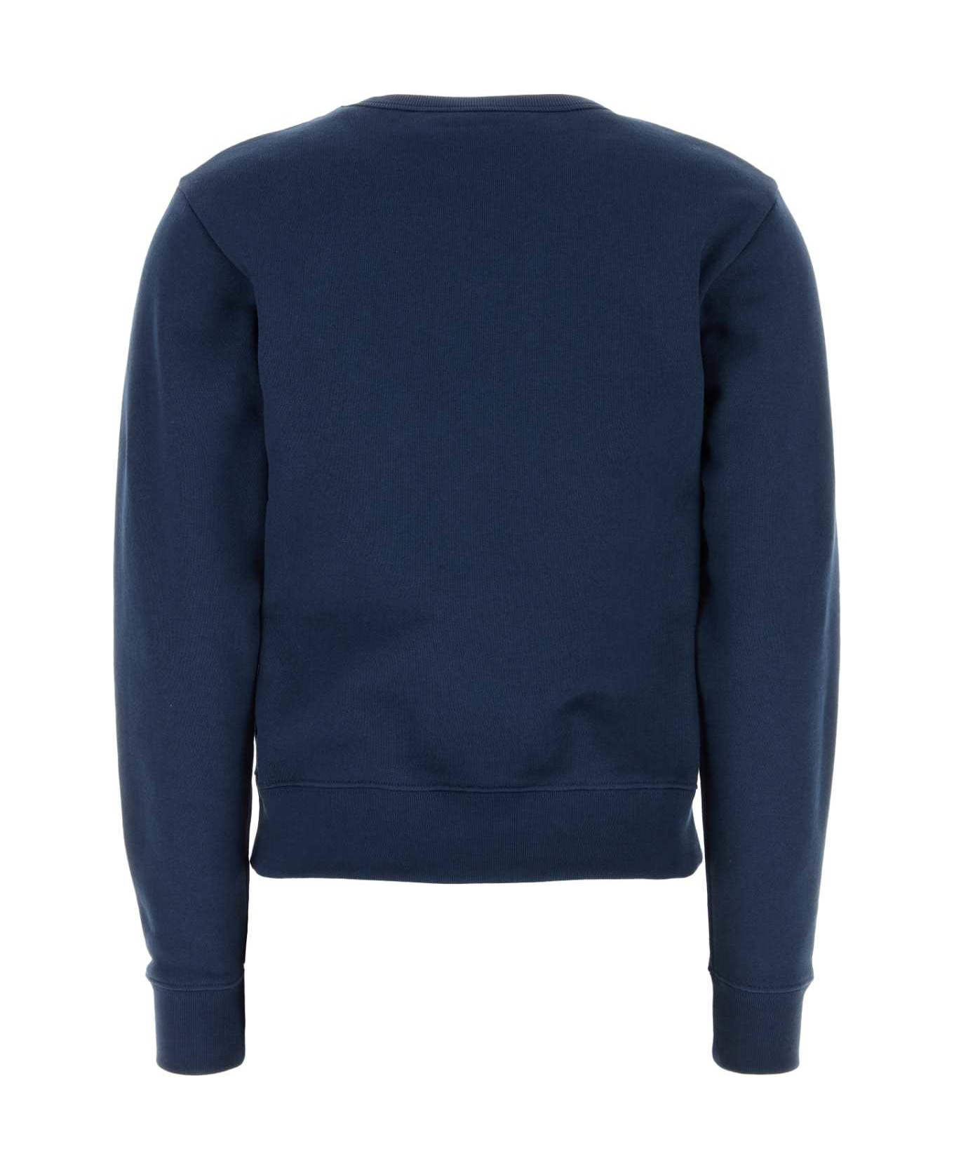 Navy Blue Cotton Sweatshirt - 2