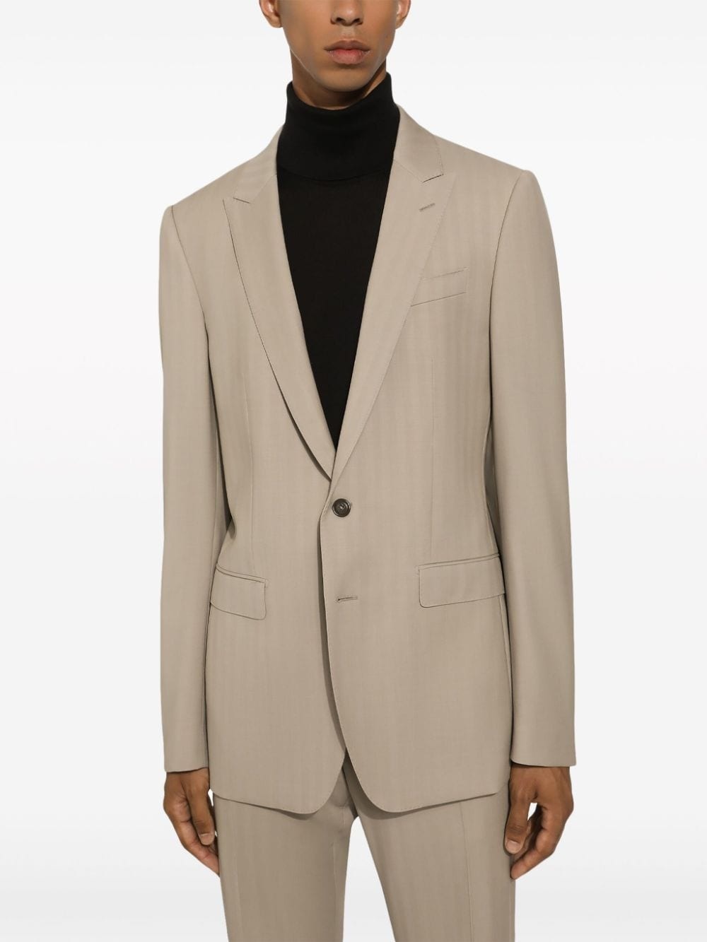 tonal-striped two-piece suit - 4