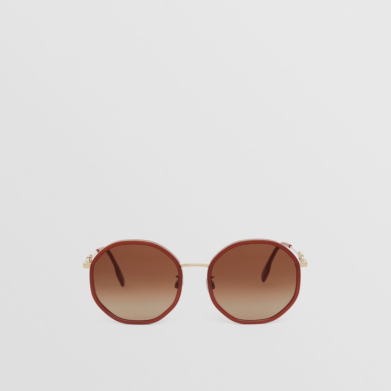 Chain-link Detail Geometric Frame Sunglasses - 1