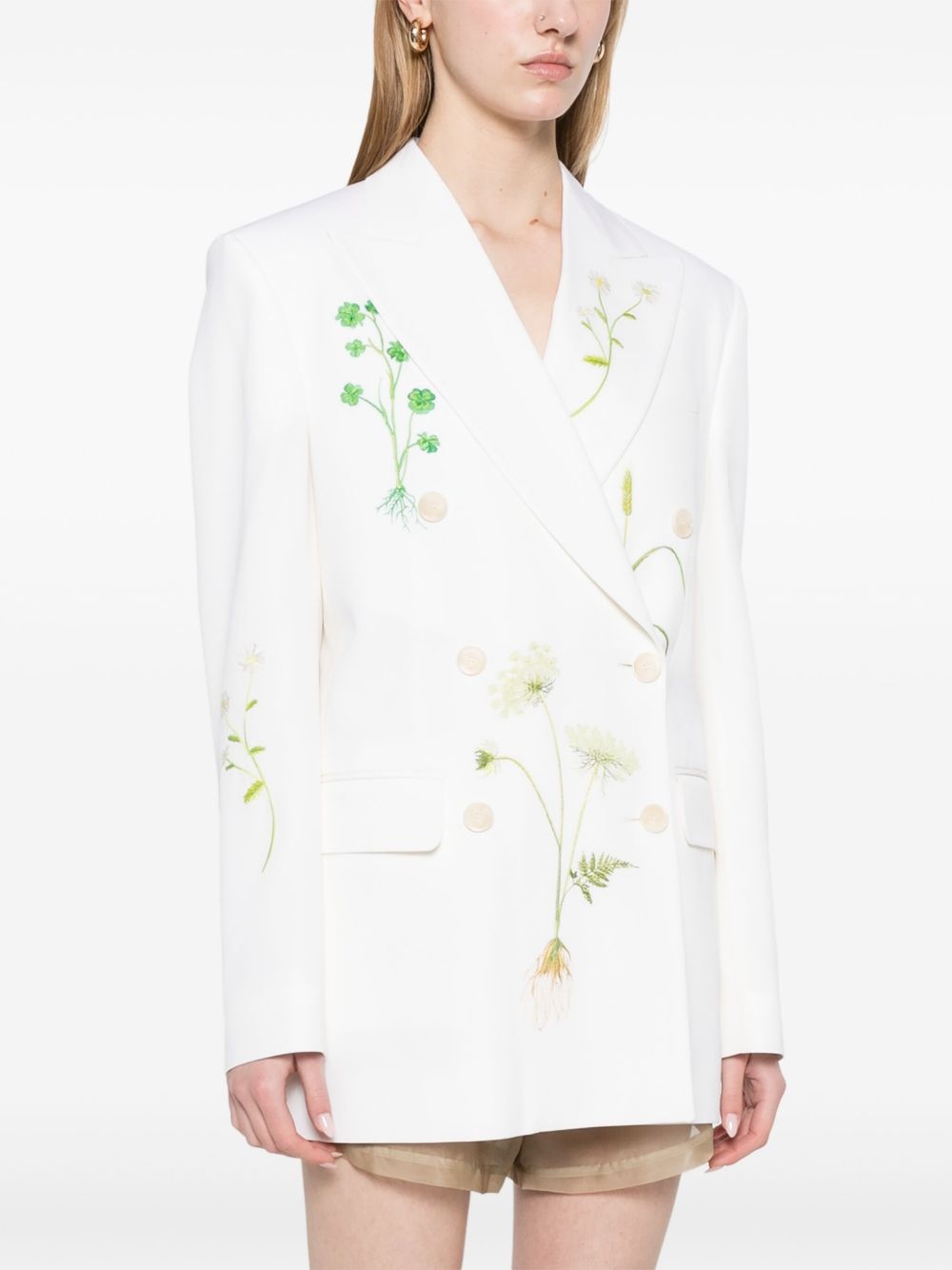 floral-embroidered blazer - 3