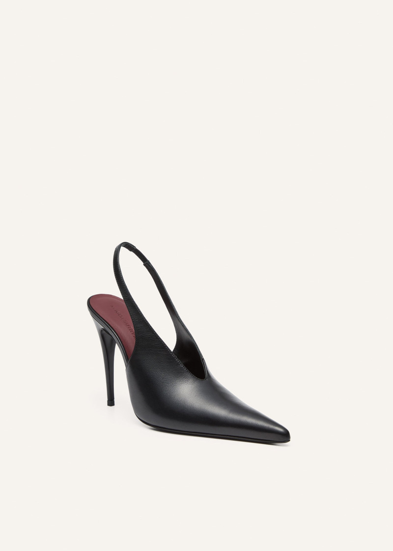 MAGDA BUTRYM Slingback pointed heel in black leather outlook