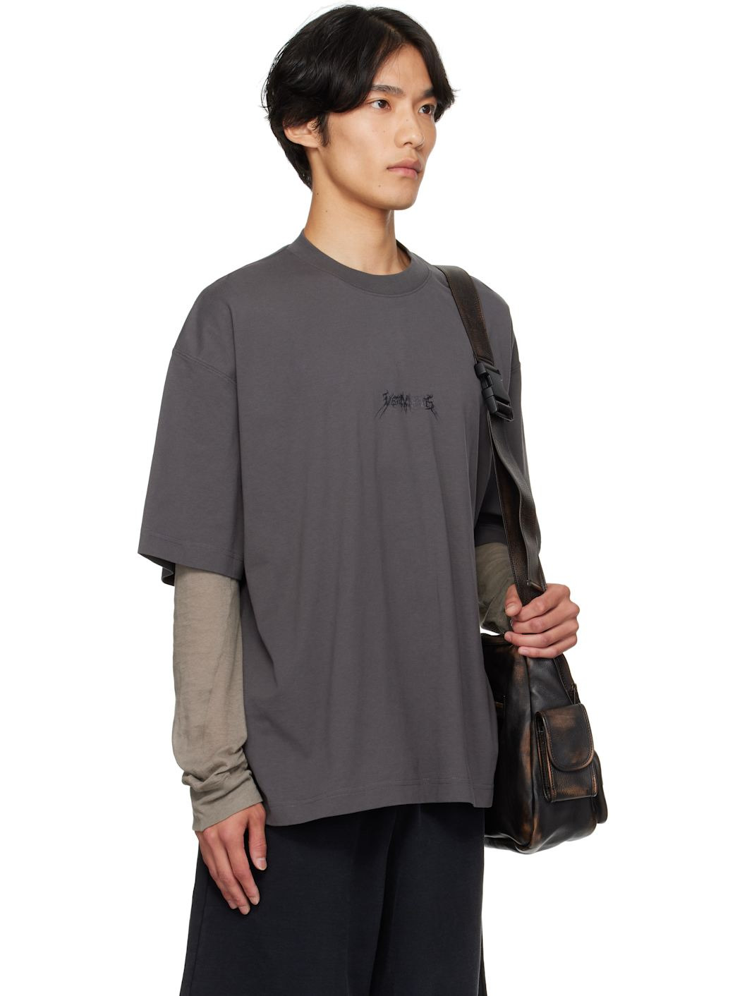 Gray Metal Logo Regular T-shirt - 2