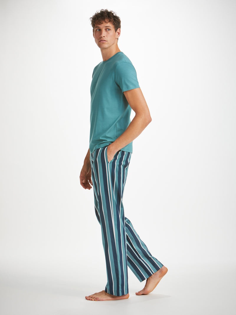 Men's Lounge Pants Royal 221 Cotton Teal - 2