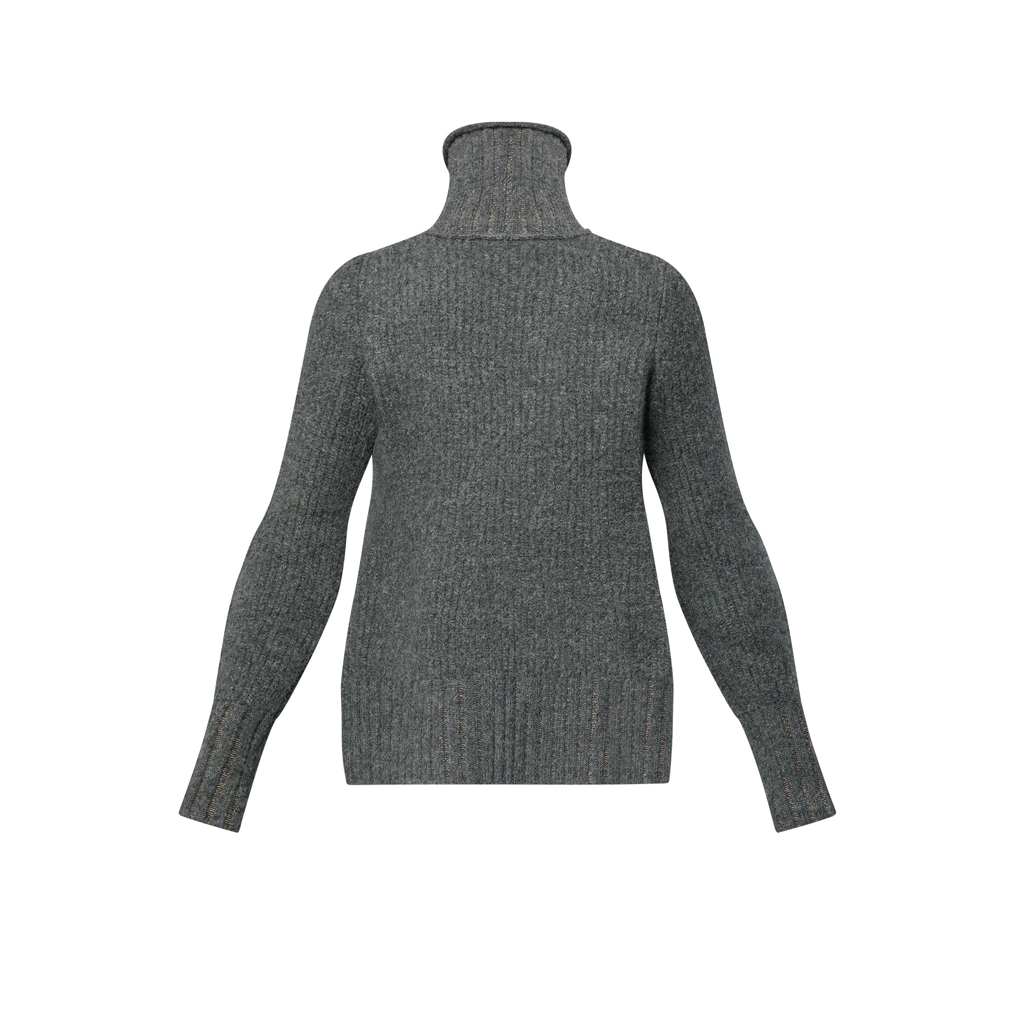 Pleat Waist Turtleneck Pullover - 3