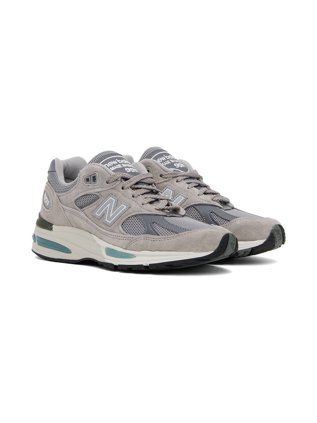 Gray 'MADE in UK' 991v2 Sneakers - 4