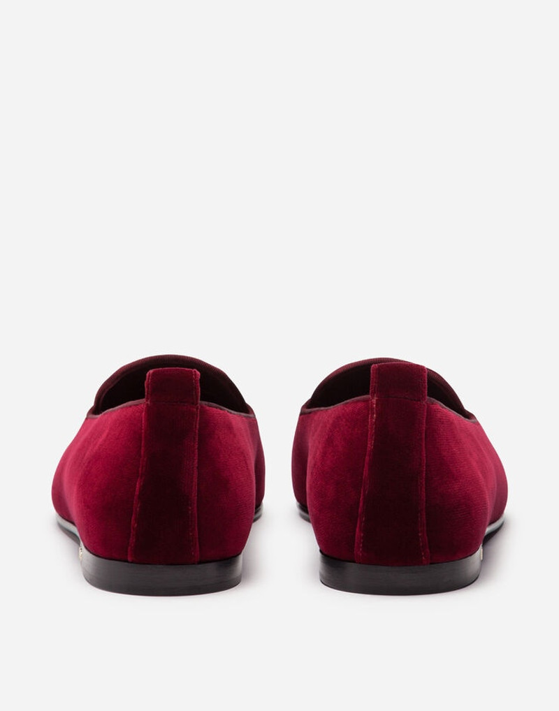 Dolce & Gabbana Velvet slippers with coat of arms embroidery outlook