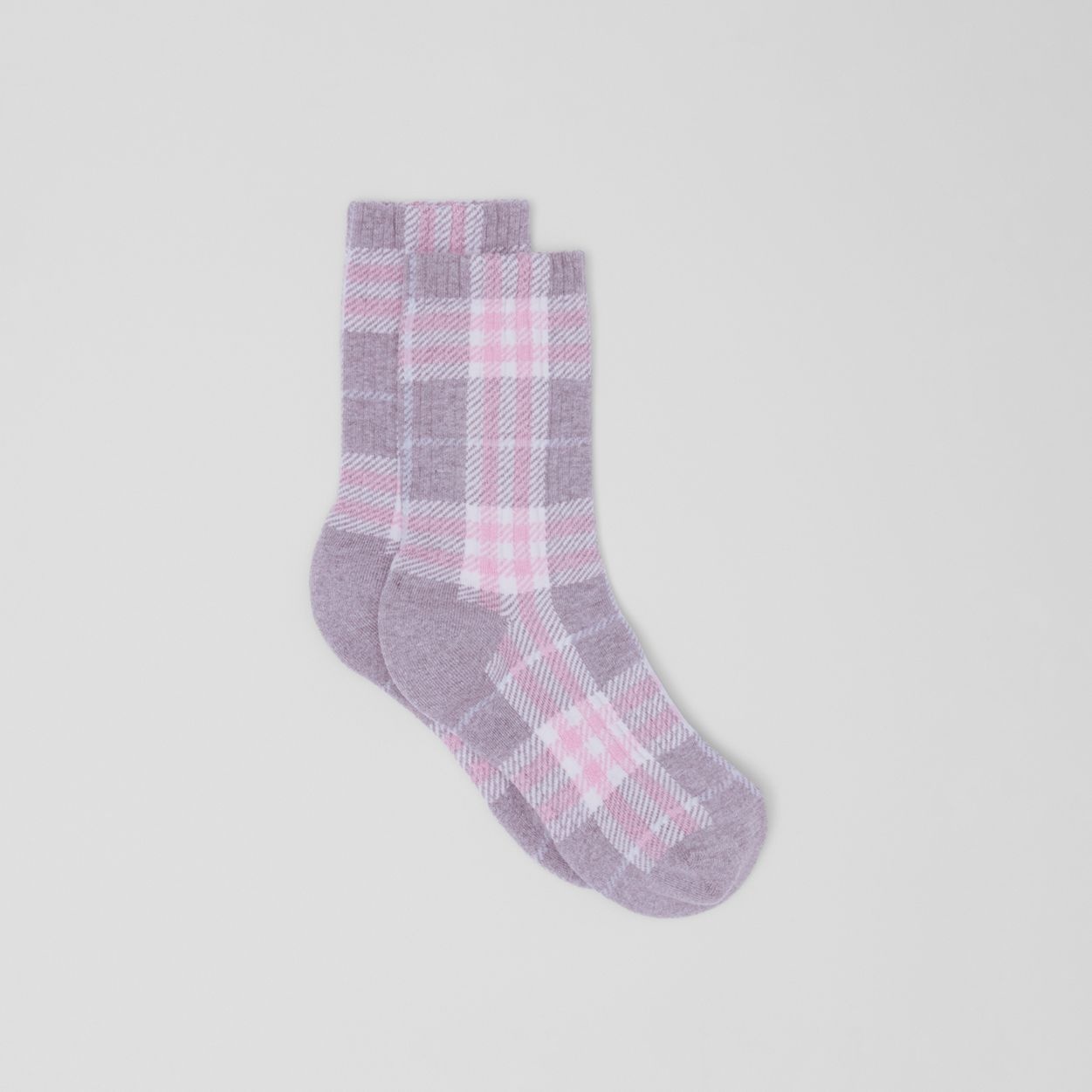 Check Intarsia Technical Stretch Cotton Socks - 4