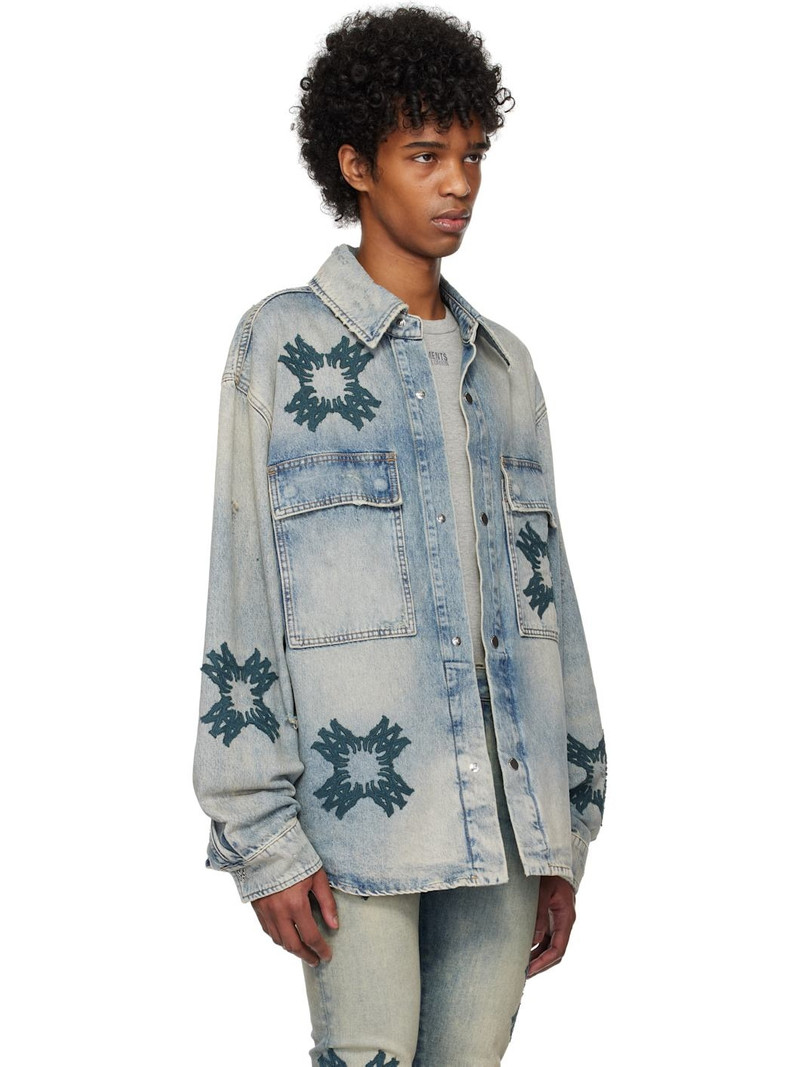 Blue MA Quad Appliqué Denim Overshirt 2