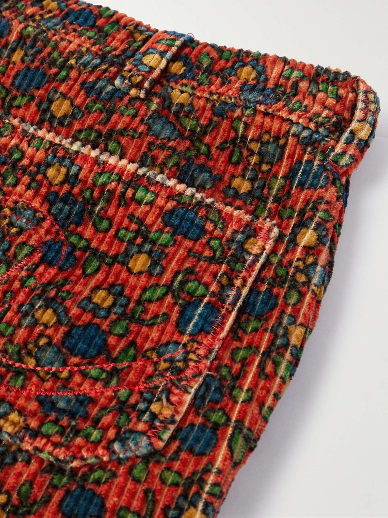 Straight-Leg Floral-Print Cotton-Corduroy Bermuda Shorts 5