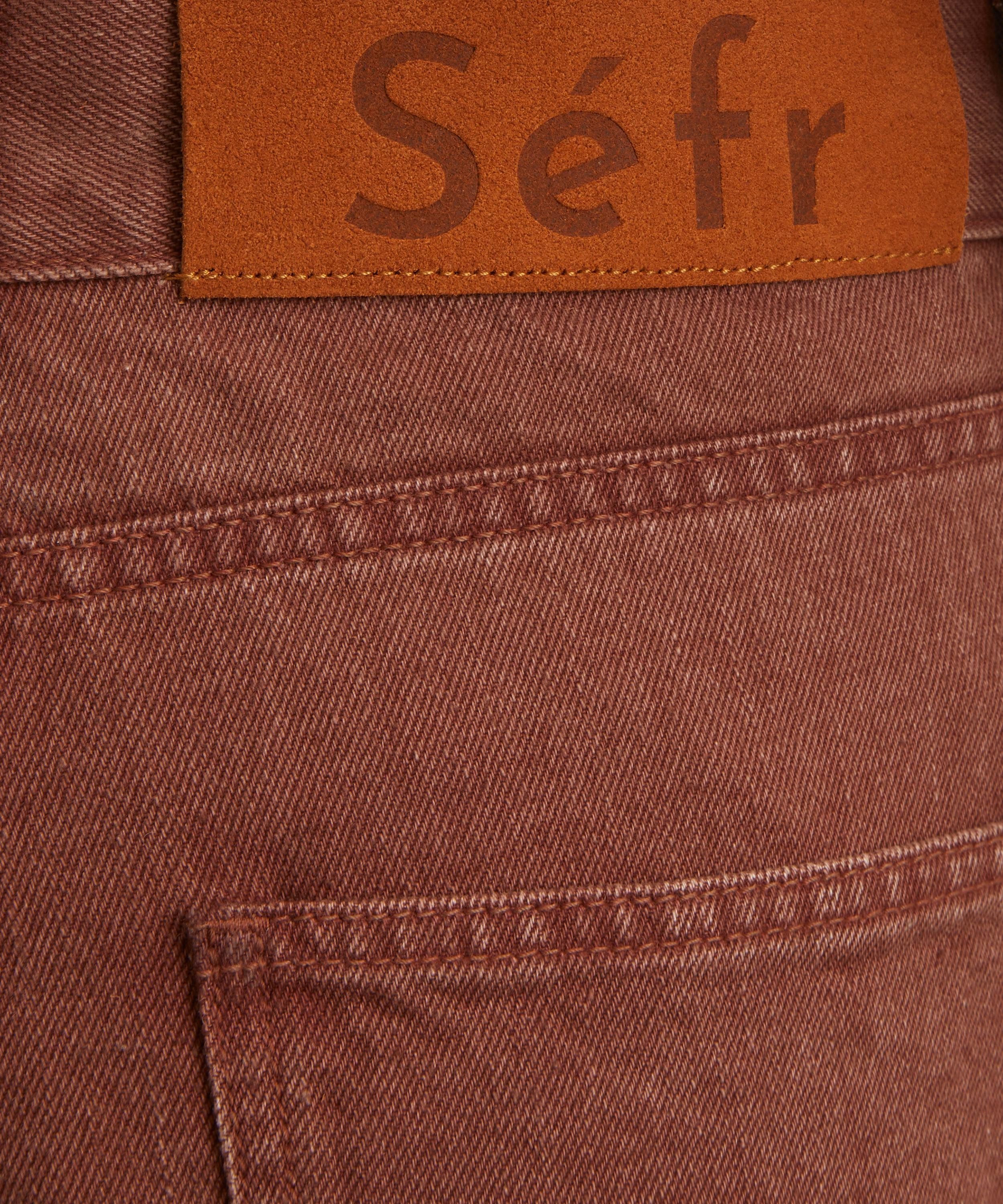Faded Red Wide Cut Jeans - 5