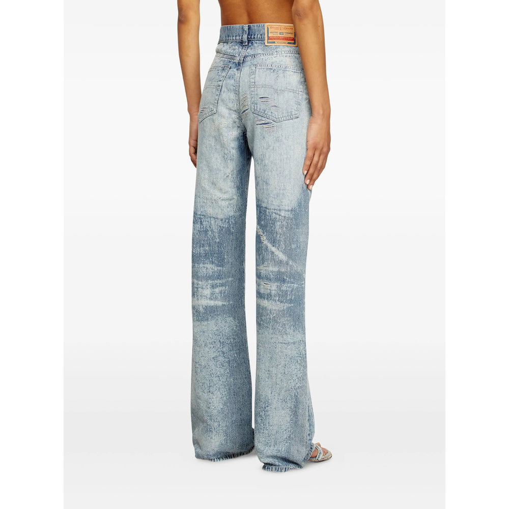 Diesel Blue Denim - Wide-Leg Jeans Women - 4
