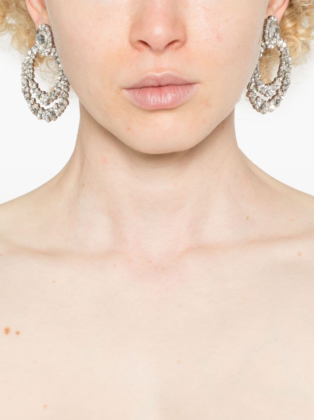 crystal double-hoop earrings - 2