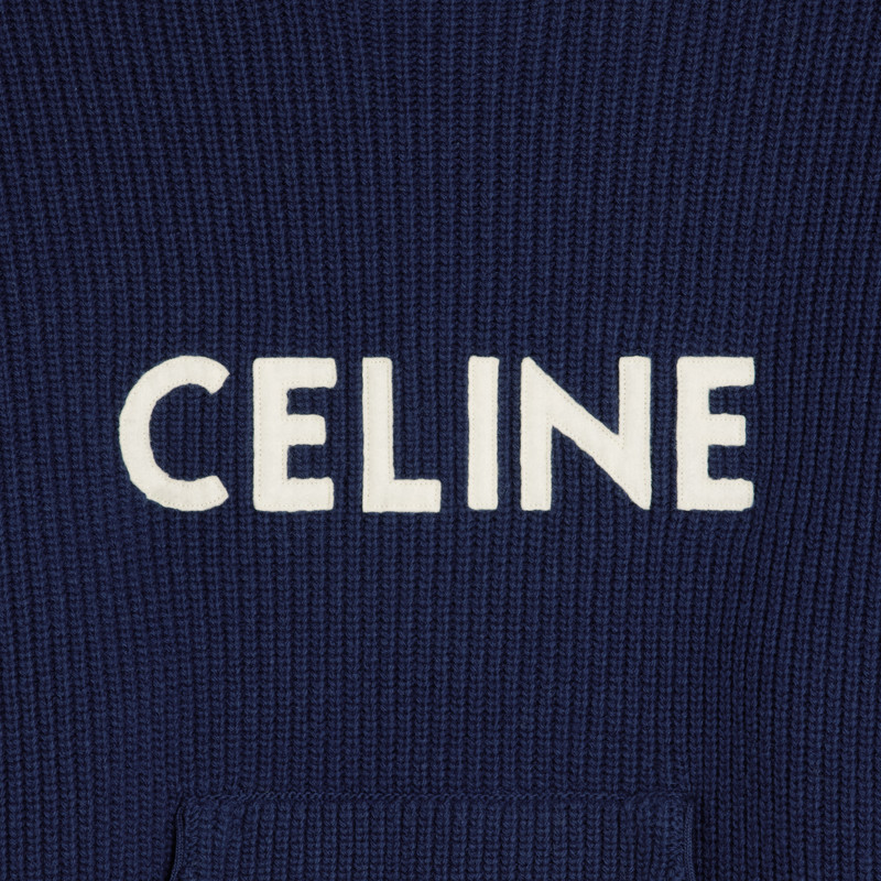 Celine hooded sweater in ribbed wool 4