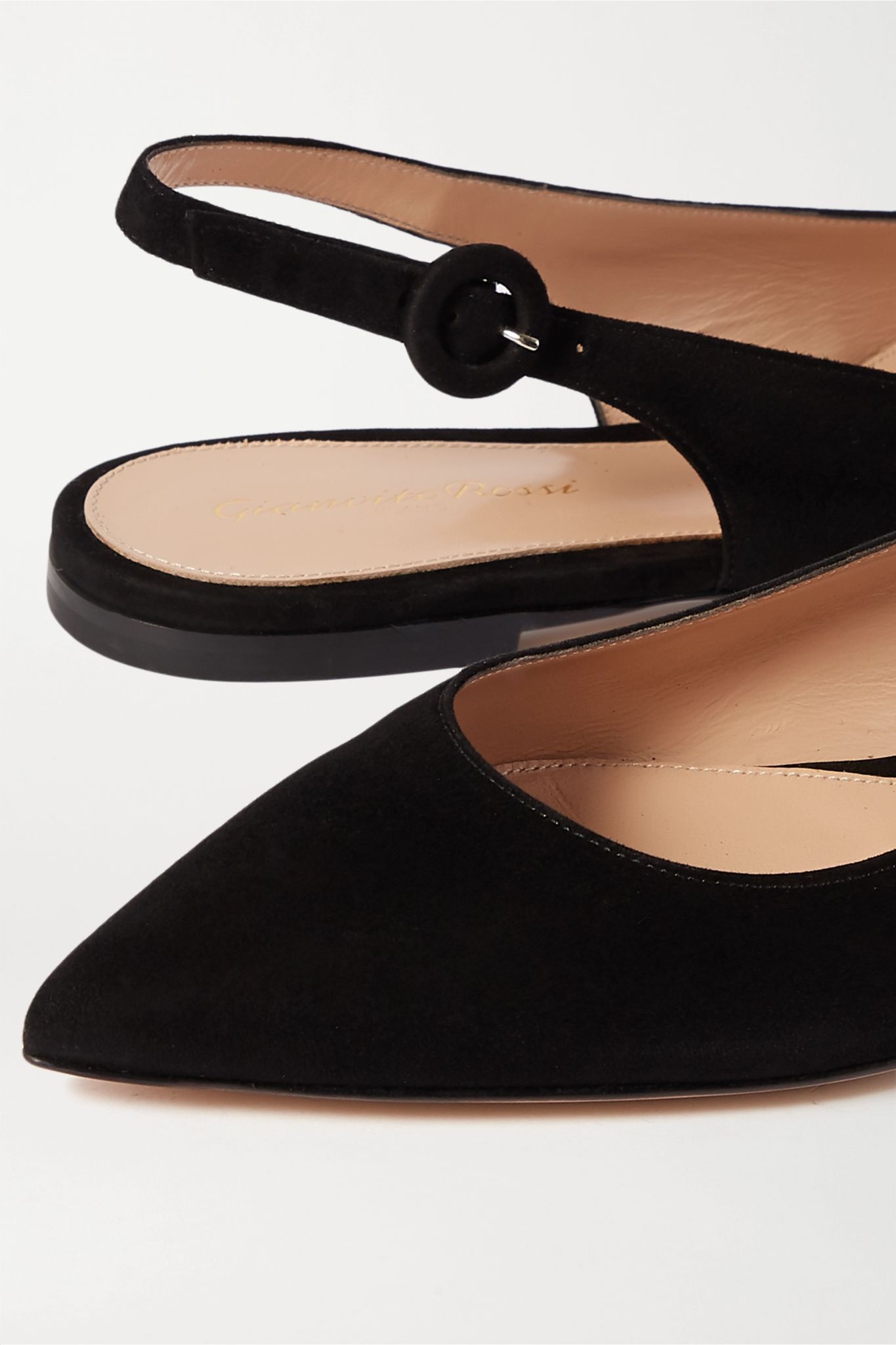 Suede slingback flats - 5