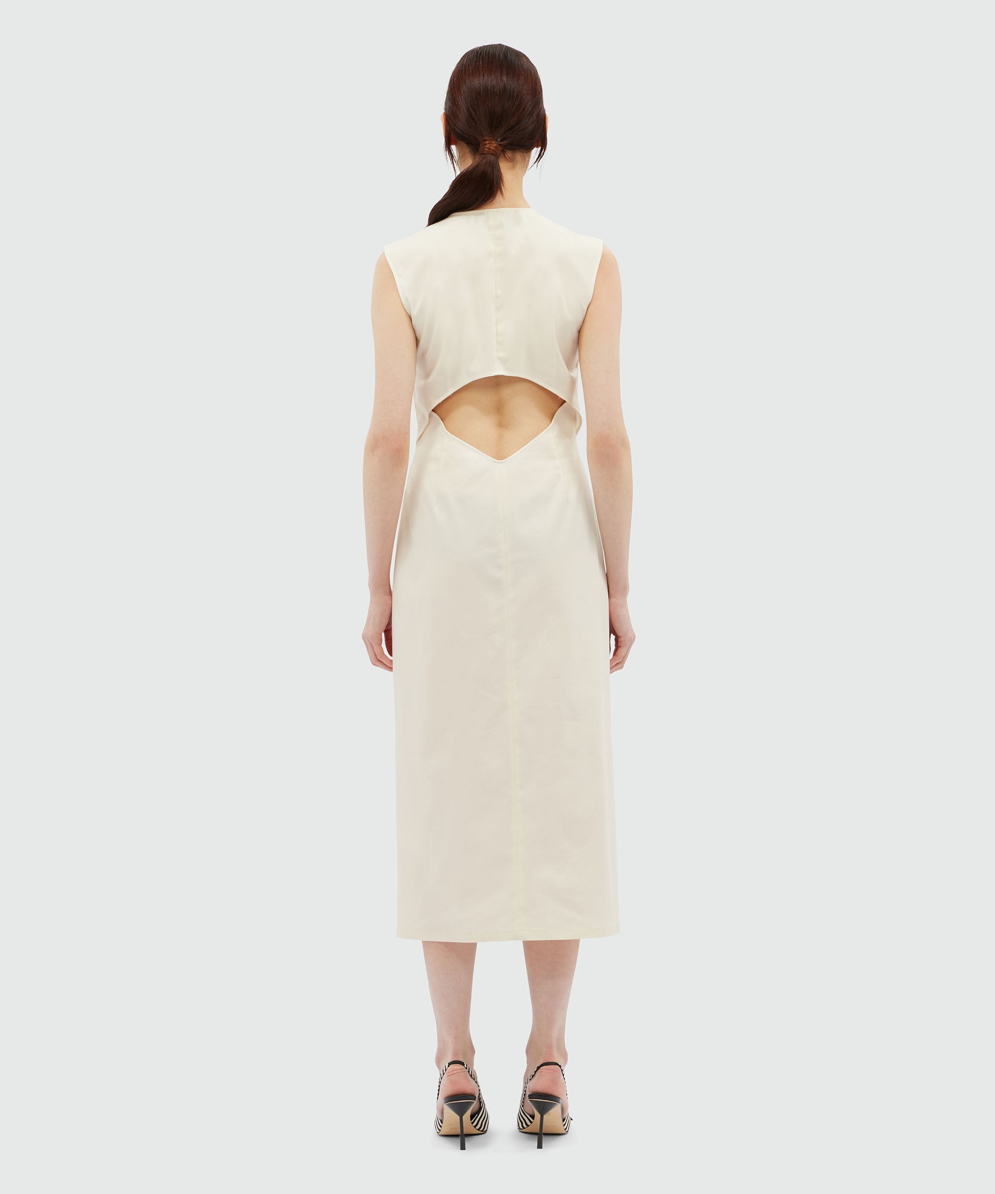 Gabardine midi dress with zip - 3