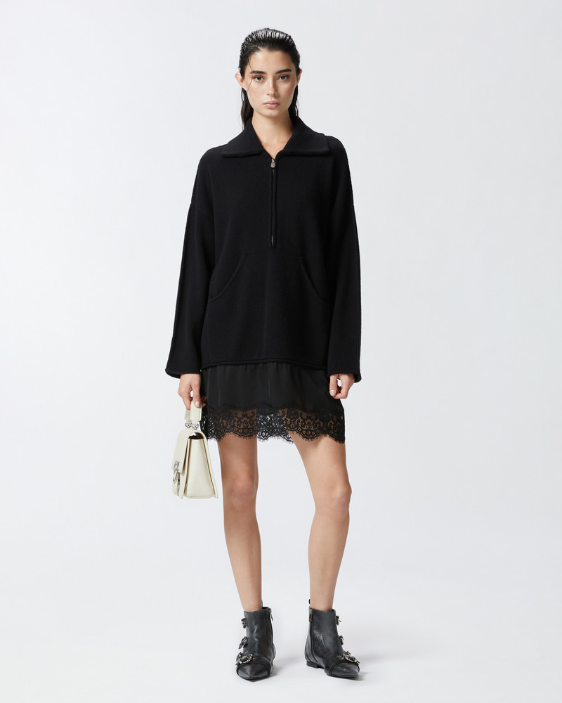 KNITTED DRESS WITH SATIN AND LACE INSERT 3