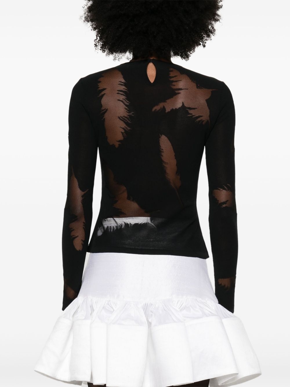 feather-pattern blouse - 4