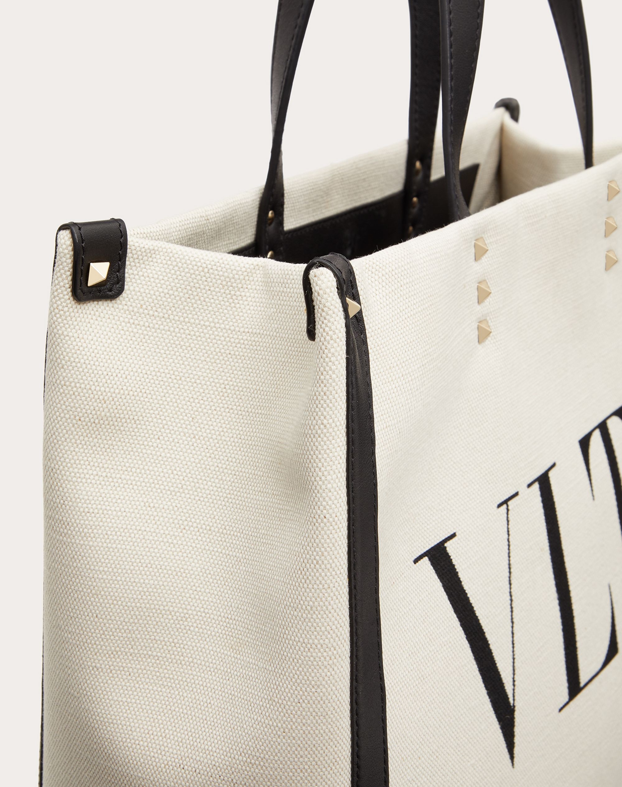 Small VLTN Print Canvas Tote Bag - 5