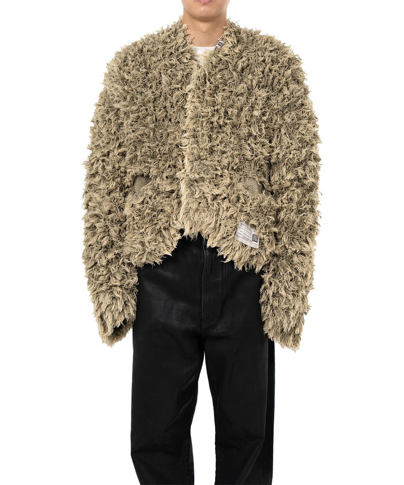 Maison MIHARAYASUHIRO Bleached Shaggy Knit Cardigan outlook