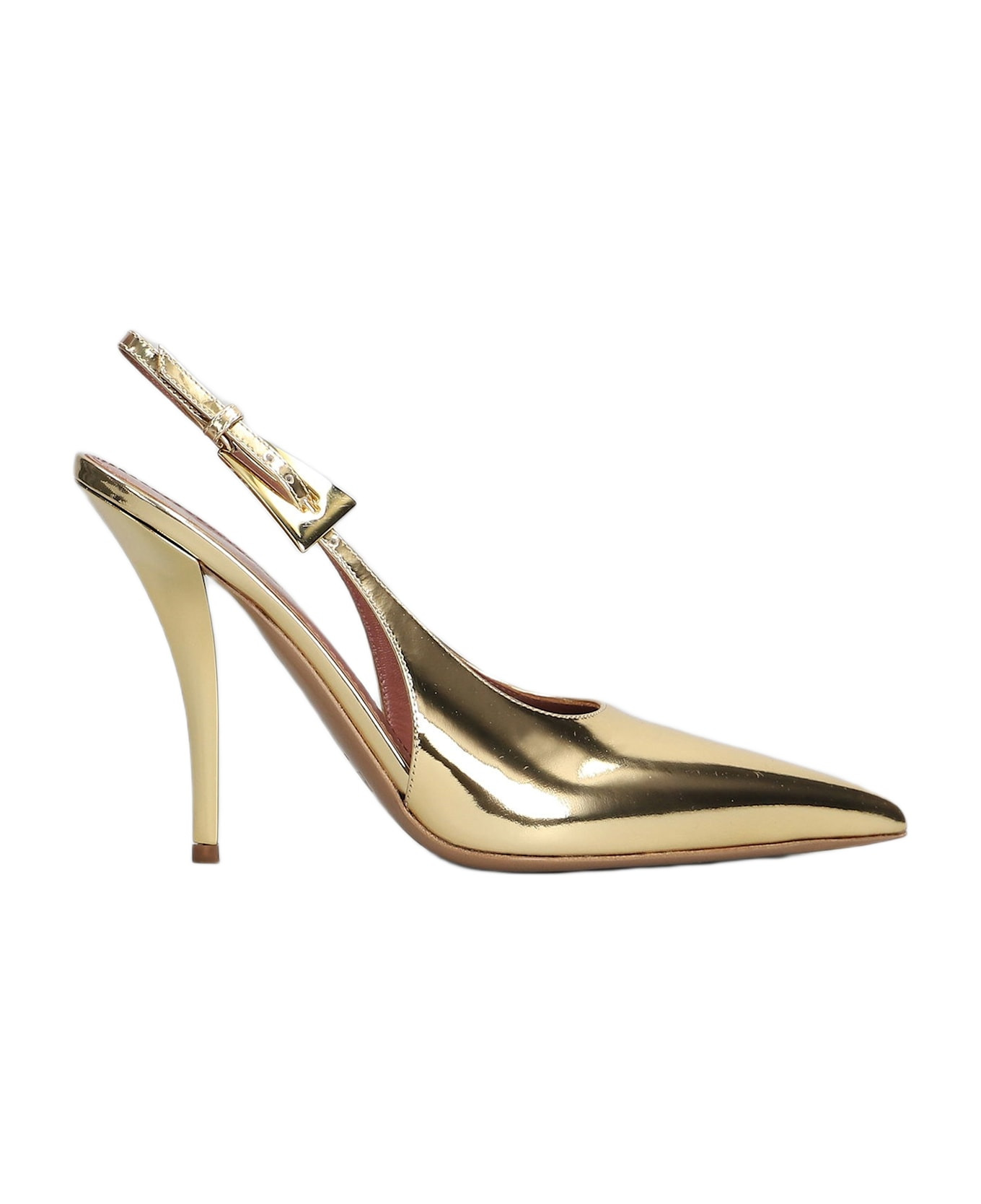 Jessica Slingback 95 Pumps In Gold Leather - 1
