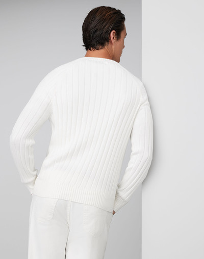 Brunello Cucinelli Cotton rib knit sweater outlook