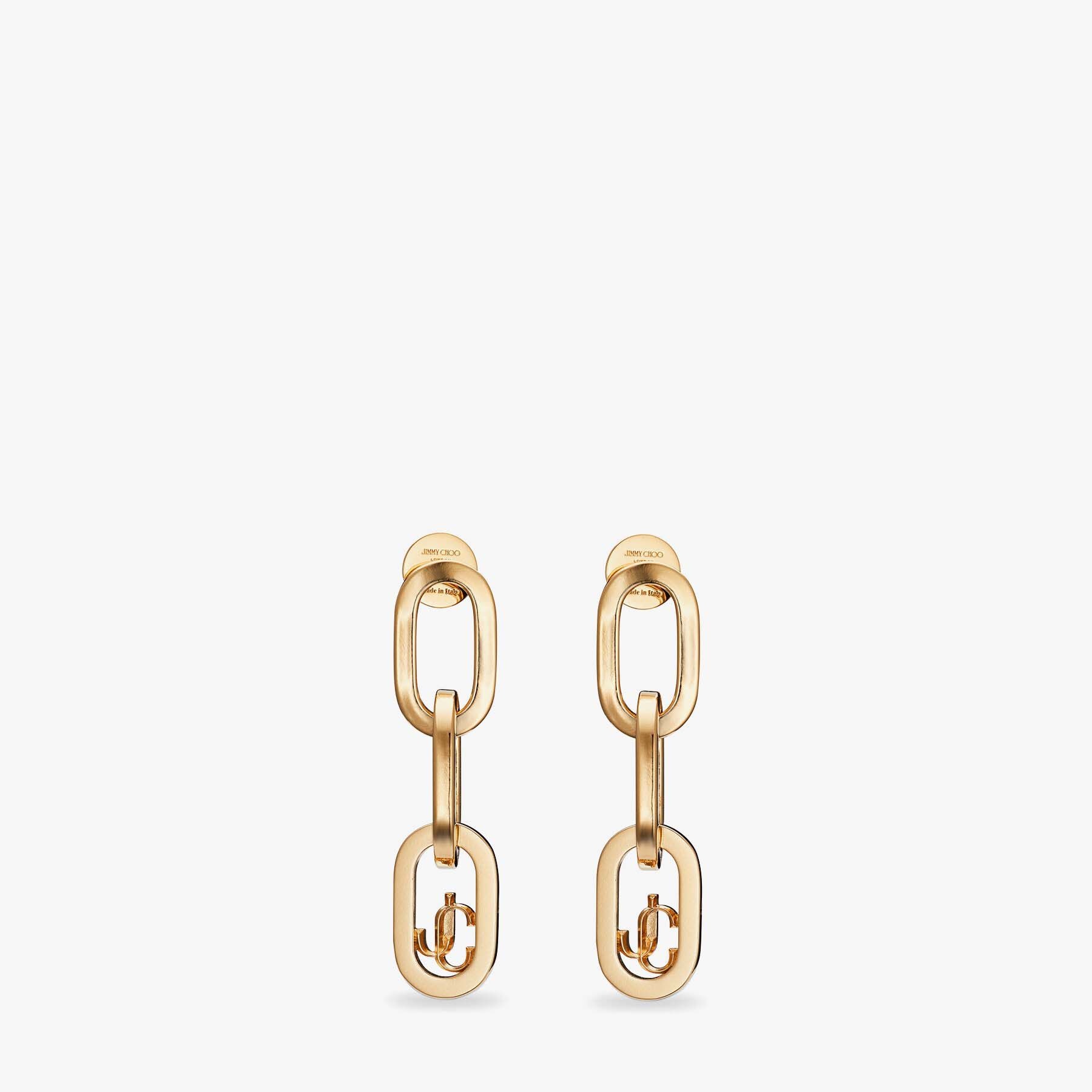 JC Chain Earrings
Gold-Finish Metal JC Chain Earrings - 1