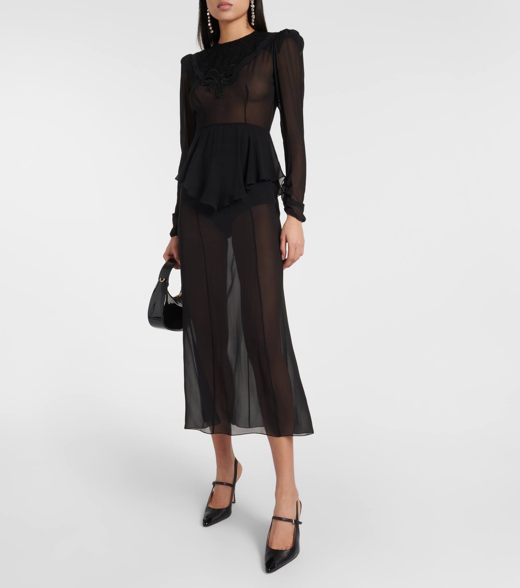 Silk georgette midi dress - 2