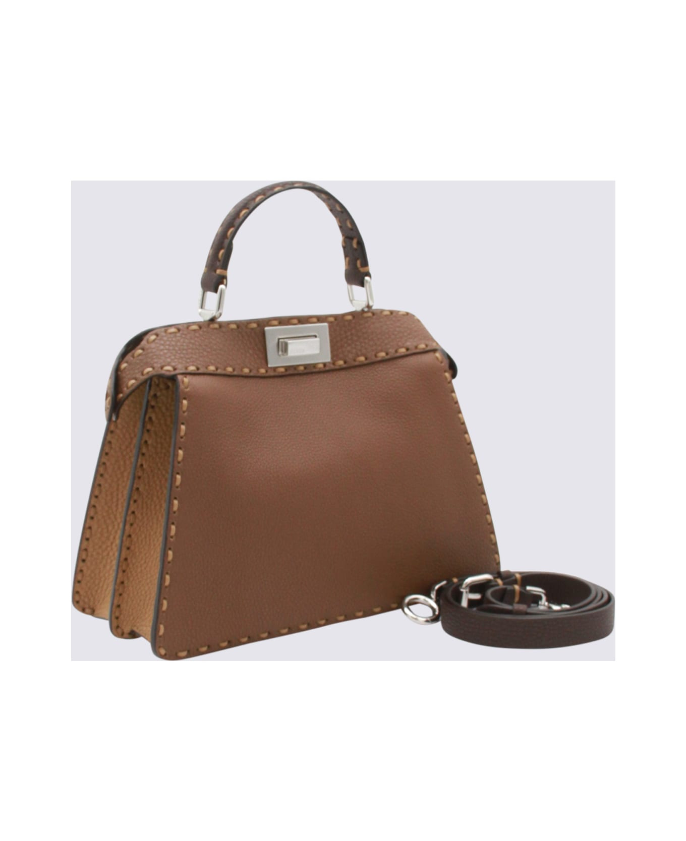 Brown Leather Peekaboo Iseeu Small Top Handle Bag - 2