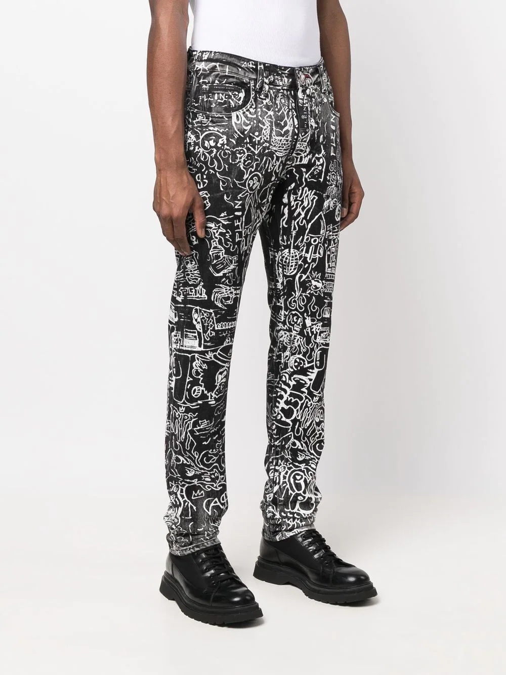 all-over graphic-print jeans - 3