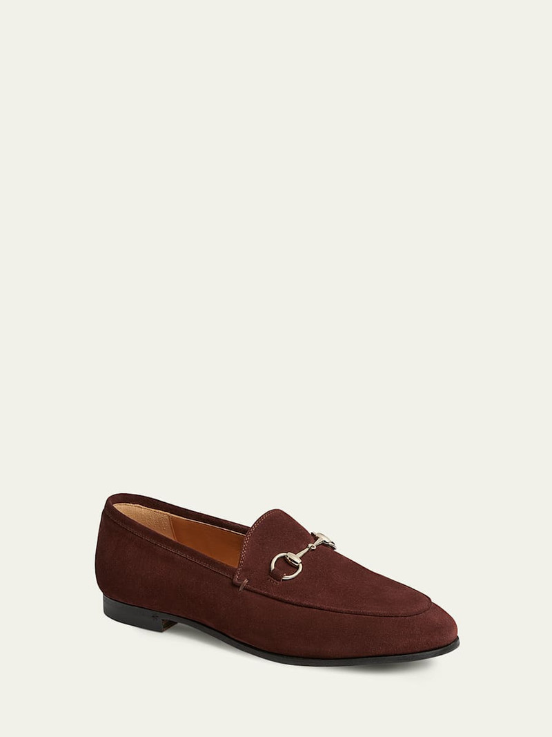 GUCCI Jordaan Suede Horsebit Loafers outlook