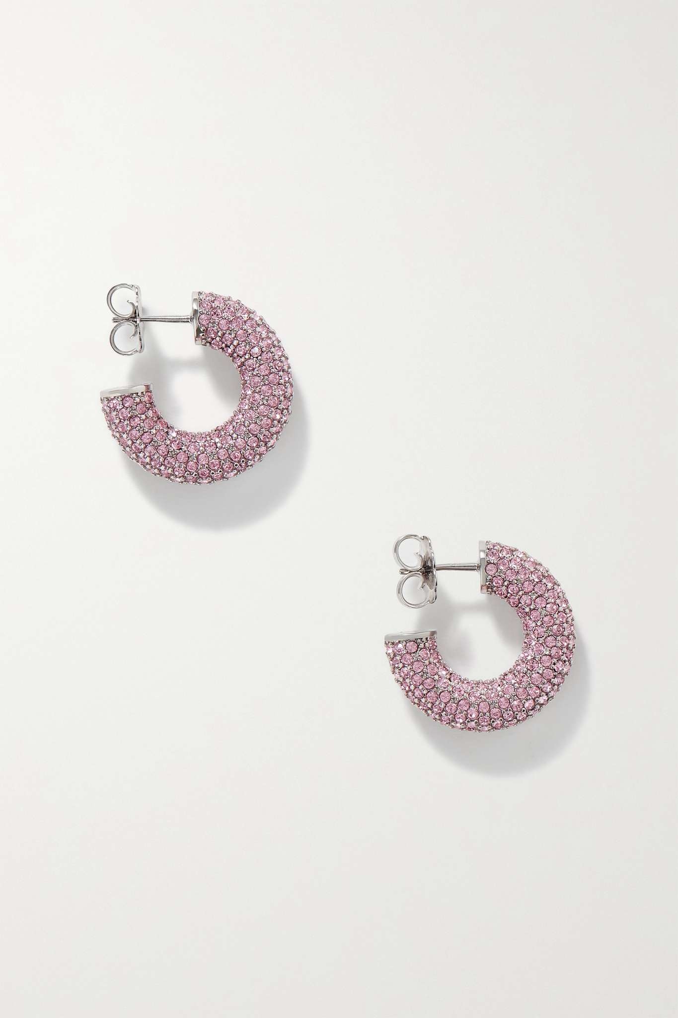 Cameron silver-tone crystal hoop earrings - 1